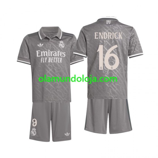 Camisola Real Madrid Endrick 16 Criança Equipamento Terceiro 2024-2025 Manga Curta